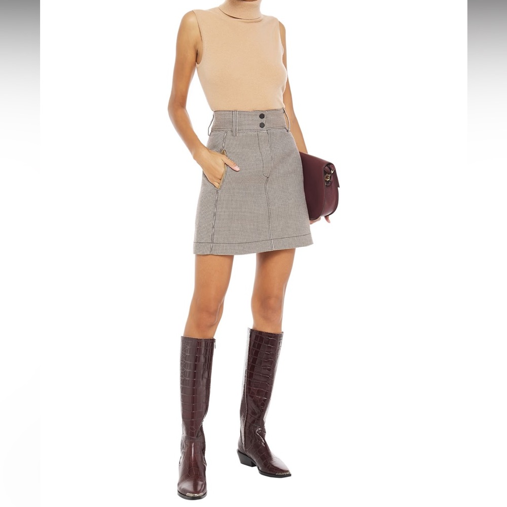Sandro Riane houndstooth twill mini skirt